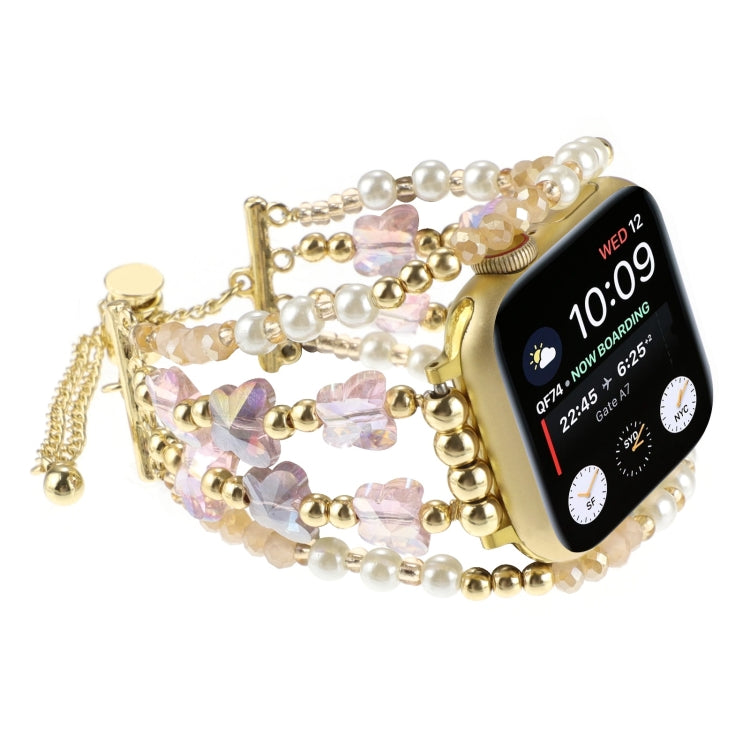 Butterfly Chain Bracelet Metal Watch Band, For Apple Watch SE 2022 44mm, For Apple Watch Series 7 41mm, For Apple Watch Series 7 45mm, For Apple Watch SE 40mm, For Apple Watch SE 44mm, For Apple Watch Series 6 40mm, For Apple Watch Series 6 44mm