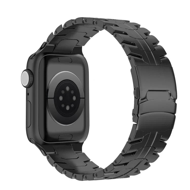 Double Lock Buckle Turtle Titanium Steel Watch Band, For Apple Watch SE 2023 44mm, For Apple Watch SE 2023 40mm, For Apple Watch Ultra 2 49mm, For Apple Watch Series 9 45mm, For Apple Watch Series 9 41mm, For Apple Watch Ultra 49mm