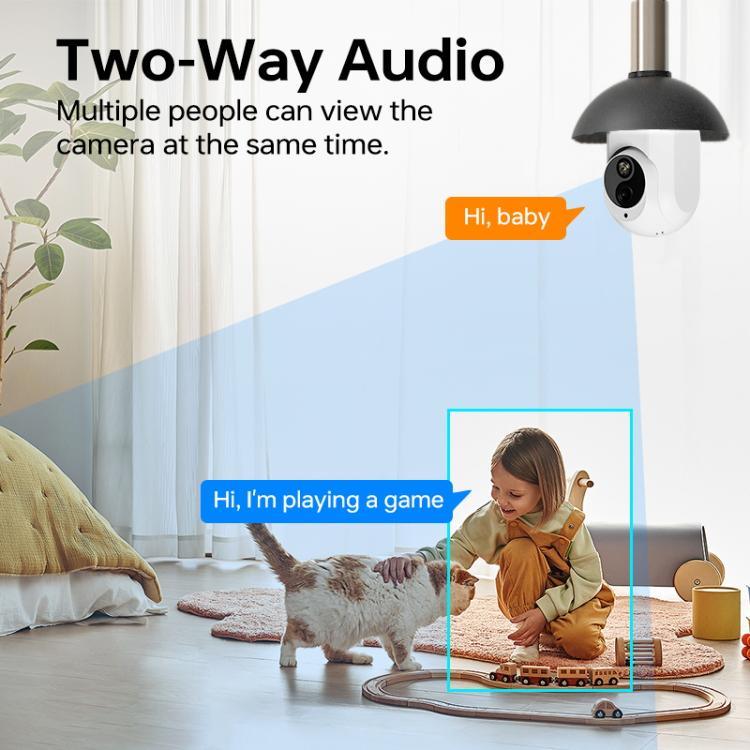 1080P Bulb Type WiFi Surveillance Camera Support Night Vision & Two - way Intercom & Motion Detection - Trustpick