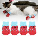 4pcs /Set Pet Dog Puppy Cat Shoes Slippers Non - Slip Socks Pet Cute Indoor for Small Dogs Cats Snow Boots Socks - Trustpick