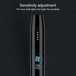 Wireless signal detection device with sensitivity adjustment and indicator lights for optimal performance.