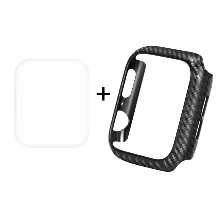 ENKAY Hat-Prince 2-in-1 카본 파이버 텍스처 TPU 반하드 보호 케이스 + 3D 풀 스크린 PET 곡면 열 굽힘 HD 화면 보호기, 애플 워치 시리즈 6 / 5 / 4 / 워치 SE 40mm용