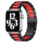 Apple Watch Series 10 42mm / 9&8&7 41mm / SE 3&SE 2&6&SE&5&4 40mm / 3&2&1 38mm용 접이식 버클 3 비즈 스테인리스 스틸 시계 밴드