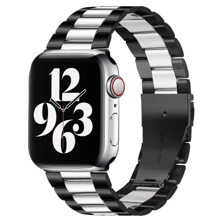 Apple Watch Series 10 42mm / 9&8&7 41mm / SE 3&SE 2&6&SE&5&4 40mm / 3&2&1 38mm용 접이식 버클 3 비즈 스테인리스 스틸 시계 밴드