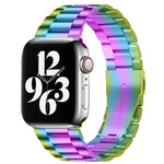 Apple Watch Series 10 42mm / 9&8&7 41mm / SE 3&SE 2&6&SE&5&4 40mm / 3&2&1 38mm용 접이식 버클 3 비즈 스테인리스 스틸 시계 밴드