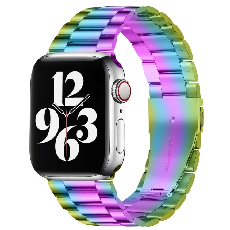Apple Watch Series 10 42mm / 9&8&7 41mm / SE 3&SE 2&6&SE&5&4 40mm / 3&2&1 38mm용 접이식 버클 3 비즈 스테인리스 스틸 시계 밴드