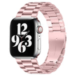 Apple Watch Series 10 42mm / 9&8&7 41mm / SE 3&SE 2&6&SE&5&4 40mm / 3&2&1 38mm용 접이식 버클 3 비즈 스테인리스 스틸 시계 밴드