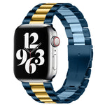 Apple Watch Series 10 42mm / 9&8&7 41mm / SE 3&SE 2&6&SE&5&4 40mm / 3&2&1 38mm용 접이식 버클 3 비즈 스테인리스 스틸 시계 밴드