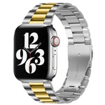 Apple Watch Series 10 42mm / 9&8&7 41mm / SE 3&SE 2&6&SE&5&4 40mm / 3&2&1 38mm용 접이식 버클 3 비즈 스테인리스 스틸 시계 밴드