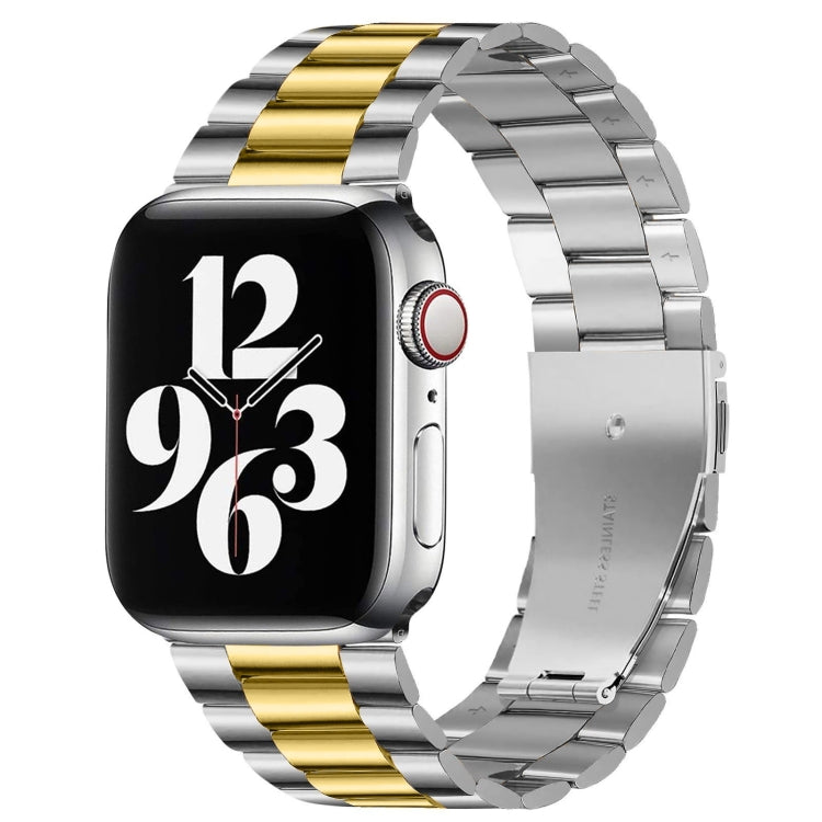 Apple Watch Series 10 42mm / 9&8&7 41mm / SE 3&SE 2&6&SE&5&4 40mm / 3&2&1 38mm용 접이식 버클 3 비즈 스테인리스 스틸 시계 밴드