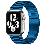Apple Watch Series 10 42mm / 9&8&7 41mm / SE 3&SE 2&6&SE&5&4 40mm / 3&2&1 38mm용 접이식 버클 3 비즈 스테인리스 스틸 시계 밴드