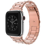 Apple Watch Series 10 42mm / 9&8&7 41mm / SE 3&SE 2&6&SE&5&4 40mm / 3&2&1 38mm용 접이식 버클 3 비즈 스테인리스 스틸 시계 밴드