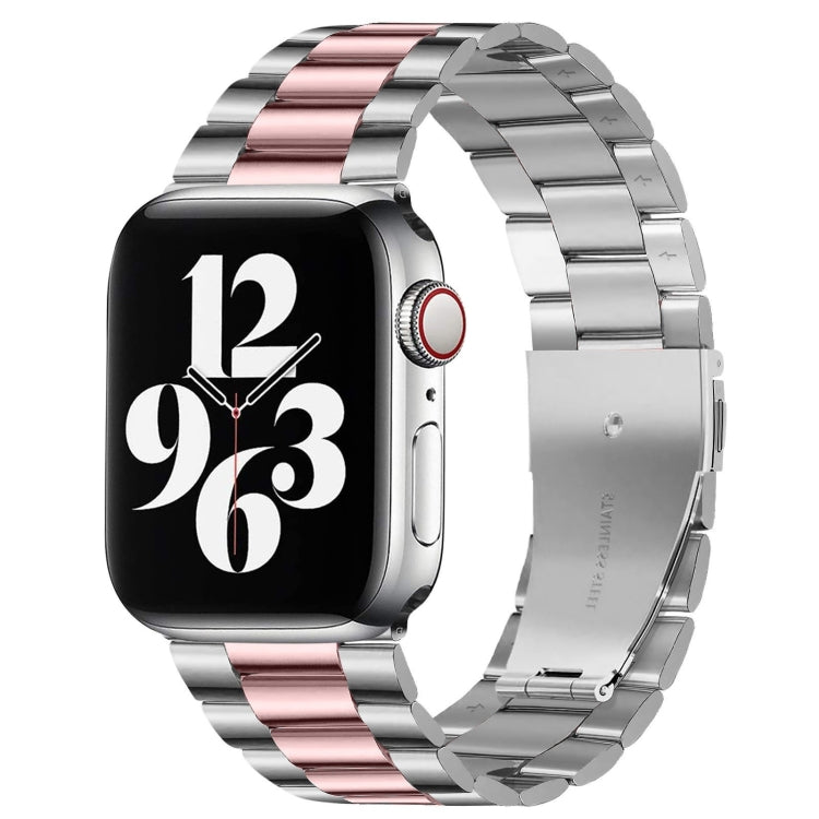 Apple Watch Series 10 42mm / 9&8&7 41mm / SE 3&SE 2&6&SE&5&4 40mm / 3&2&1 38mm용 접이식 버클 3 비즈 스테인리스 스틸 시계 밴드