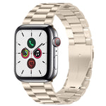 Apple Watch Series 10 42mm / 9&8&7 41mm / SE 3&SE 2&6&SE&5&4 40mm / 3&2&1 38mm용 접이식 버클 3 비즈 스테인리스 스틸 시계 밴드