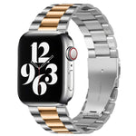 Apple Watch Series 10 42mm / 9&8&7 41mm / SE 3&SE 2&6&SE&5&4 40mm / 3&2&1 38mm용 접이식 버클 3 비즈 스테인리스 스틸 시계 밴드
