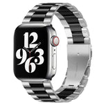Apple Watch Series 10 42mm / 9&8&7 41mm / SE 3&SE 2&6&SE&5&4 40mm / 3&2&1 38mm용 접이식 버클 3 비즈 스테인리스 스틸 시계 밴드