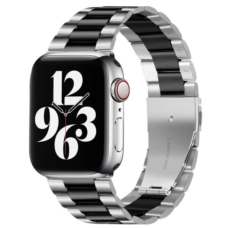 Apple Watch Series 10 42mm / 9&8&7 41mm / SE 3&SE 2&6&SE&5&4 40mm / 3&2&1 38mm용 접이식 버클 3 비즈 스테인리스 스틸 시계 밴드