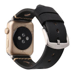 Apple Watch Series 7 45mm / 6 & SE & 5 & 4 44mm / 42mm 3 & 2 & 1 레트로 홀 천연 가죽 손목 시계 밴드, 42mm용