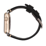 Apple Watch Series 7 45mm / 6 & SE & 5 & 4 44mm / 42mm 3 & 2 & 1 레트로 홀 천연 가죽 손목 시계 밴드, 42mm용