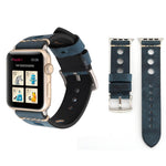 Apple Watch Series 7 45mm / 6 & SE & 5 & 4 44mm / 42mm 3 & 2 & 1 레트로 홀 천연 가죽 손목 시계 밴드, 42mm용