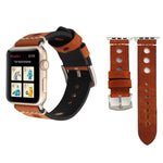 Apple Watch Series 7 45mm / 6 & SE & 5 & 4 44mm / 42mm 3 & 2 & 1 레트로 홀 천연 가죽 손목 시계 밴드, 42mm용