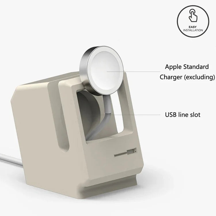 레트로 스타일 실리카 겔 Apple Watch 충전 도크 스탠드 홀더 스테이션