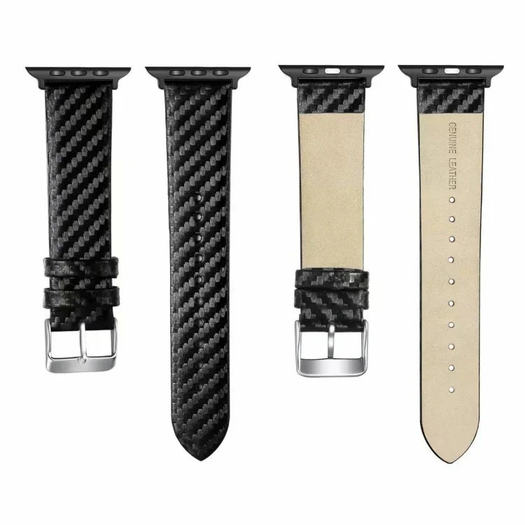 Apple Watch 시리즈 4 40mm용 정품 가죽 카본 파이버 스트랩 + 프레임, Apple Watch 시리즈 4 40mm용