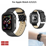 Apple Watch 시리즈 4 40mm용 정품 가죽 카본 파이버 스트랩 + 프레임, Apple Watch 시리즈 4 40mm용