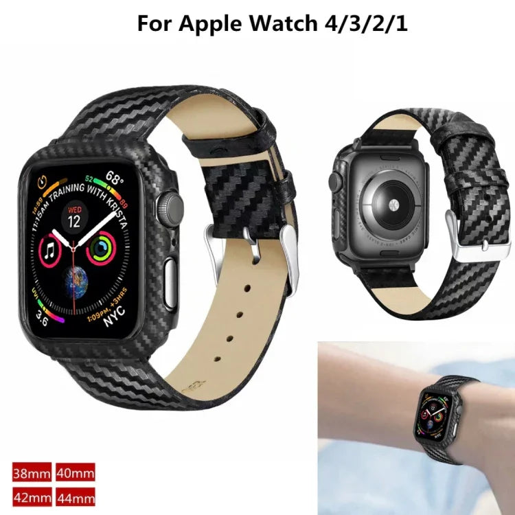 Apple Watch 시리즈 4 40mm용 정품 가죽 카본 파이버 스트랩 + 프레임, Apple Watch 시리즈 4 40mm용