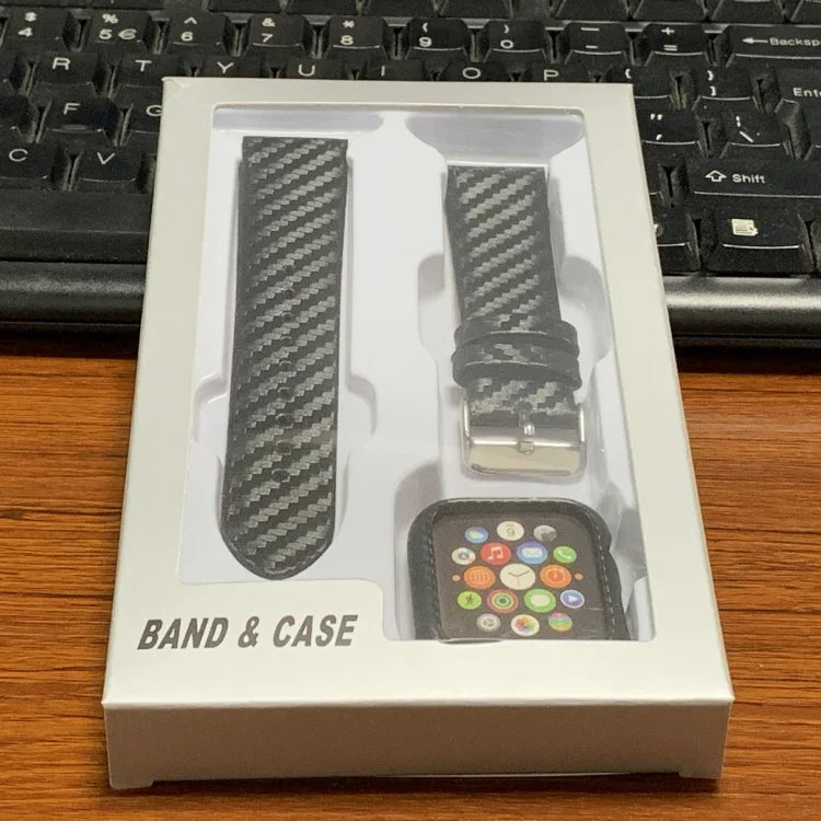 Apple Watch 시리즈 4 40mm용 정품 가죽 카본 파이버 스트랩 + 프레임, Apple Watch 시리즈 4 40mm용