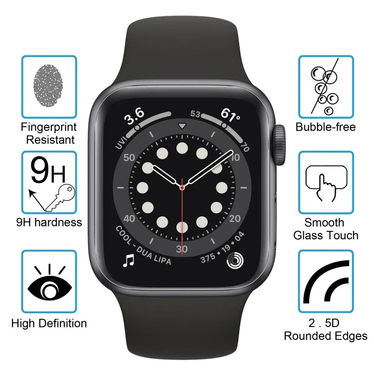 Apple Watch 시리즈 6 / 5 / 4 / Watch SE 44mm용 9H 2.5D 강화유리 필름, Apple Watch 시리즈 6 / 5 / 4 / Watch SE 44mm용