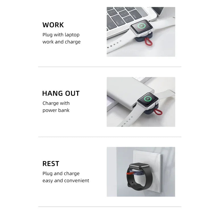 ROCK W26 휴대용 자석 무선 충전기, Apple Watch용, W26 USB 인터페이스