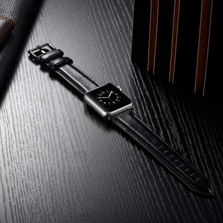 블랙 버클 가죽 시계 밴드 Apple Watch Ultra 49mm&Watch Ultra 2 49mm / Series 10 46mm / 9&8&7 45mm / SE 3&SE 2&6&SE&5&4 44mm / 3&2&1 42mm용, Apple Watch Ultra 49mm / Series 8&7 45mm / SE 2&6&SE&5&4 44mm / 3&2&1 42mm용