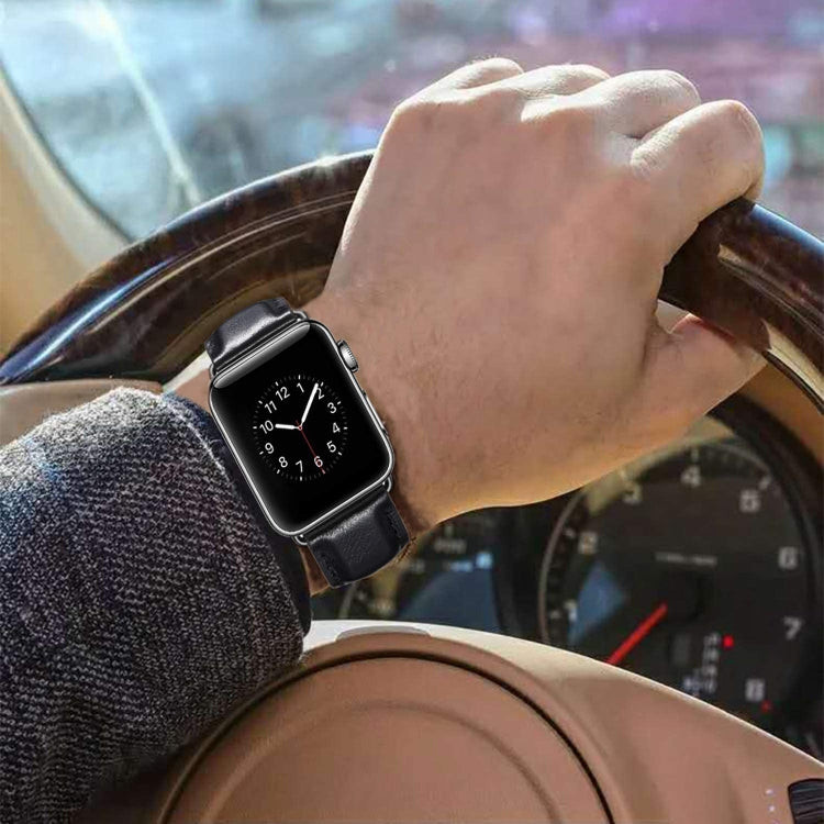 블랙 버클 가죽 시계 밴드 Apple Watch Ultra 49mm&Watch Ultra 2 49mm / Series 10 46mm / 9&8&7 45mm / SE 3&SE 2&6&SE&5&4 44mm / 3&2&1 42mm용, Apple Watch Ultra 49mm / Series 8&7 45mm / SE 2&6&SE&5&4 44mm / 3&2&1 42mm용