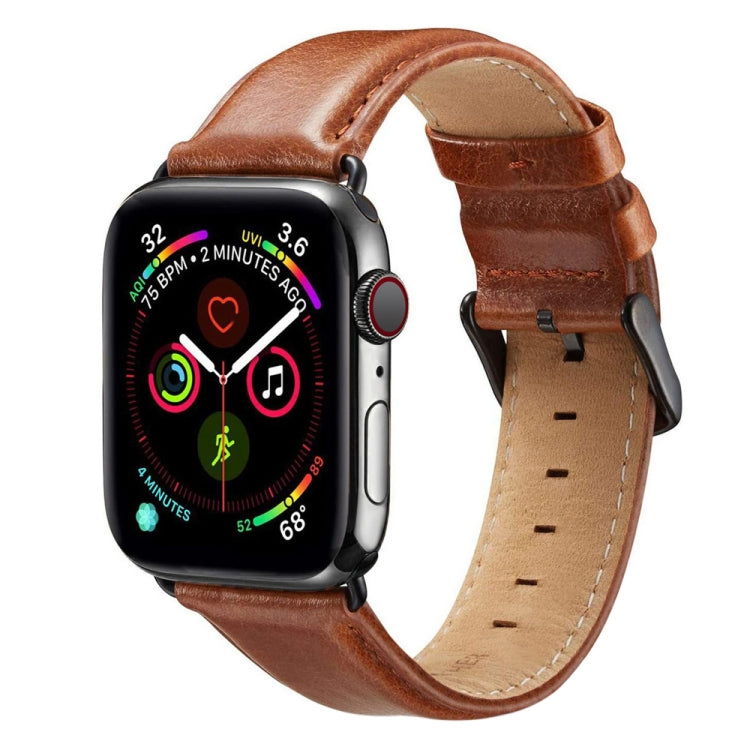 블랙 버클 가죽 시계 밴드 Apple Watch Ultra 49mm&Watch Ultra 2 49mm / Series 10 46mm / 9&8&7 45mm / SE 3&SE 2&6&SE&5&4 44mm / 3&2&1 42mm용, Apple Watch Ultra 49mm / Series 8&7 45mm / SE 2&6&SE&5&4 44mm / 3&2&1 42mm용