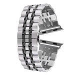 20mm 여성용 숨겨진 나비 버클 7구 스테인리스 스틸 시계 밴드, Apple Watch 38mm용(실버 골드), 20mm 여성용