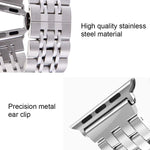 20mm 여성용 숨겨진 나비 버클 7구 스테인리스 스틸 시계 밴드, Apple Watch 38mm용(실버 골드), 20mm 여성용