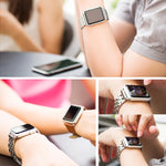 애플 워치 42mm용(실버 골드) 숨겨진 나비 버클 7구 스테인리스 스틸 시계 밴드, 20mm 여성용