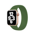 애플 워치 시리즈 10 42mm / 9&8&7 41mm / SE 3&SE 2&6&SE&5&4 40mm / 3&2&1 38mm 단색 탄성 실리콘 시계 밴드, 사이즈:S 130mm