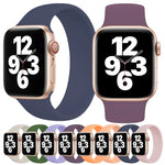 애플 워치 시리즈 10 42mm / 9&8&7 41mm / SE 3&SE 2&6&SE&5&4 40mm / 3&2&1 38mm 단색 탄성 실리콘 시계 밴드, 사이즈:S 130mm