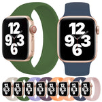Apple Watch 시리즈 10 42mm / 9&8&7 41mm / SE 3&SE 2&6&SE&5&4 40mm / 3&2&1 38mm 단색 탄력 실리콘 시계줄, 사이즈:L 156mm