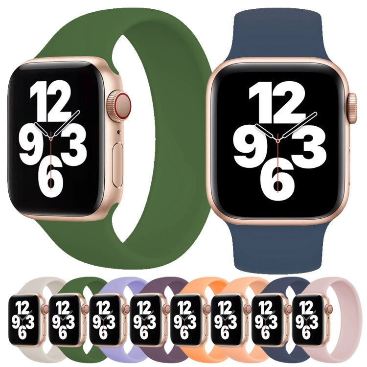 Apple Watch 시리즈 10 42mm / 9&8&7 41mm / SE 3&SE 2&6&SE&5&4 40mm / 3&2&1 38mm 단색 탄력 실리콘 시계줄, 사이즈:L 156mm