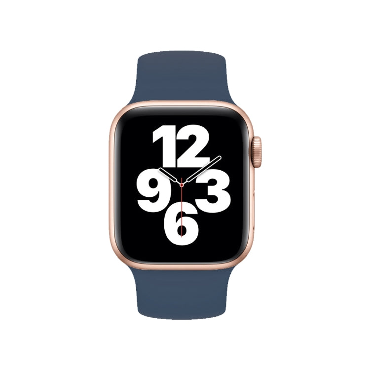 Apple Watch Ultra 49mm&Watch Ultra 2 49mm / 시리즈 10 46mm / 9&8&7 45mm / SE 3&SE 2&6&SE&5&4 44mm / 3&2&1 42mm 단색 탄력 실리콘 시계줄, 사이즈:S 130mm