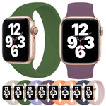 Apple Watch Ultra 49mm&Watch Ultra 2 49mm / 시리즈 10 46mm / 9&8&7 45mm / SE 3&SE 2&6&SE&5&4 44mm / 3&2&1 42mm 단색 탄력 실리콘 시계줄, 사이즈:S 130mm
