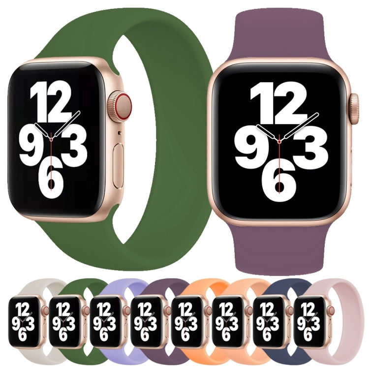 Apple Watch Ultra 49mm&Watch Ultra 2 49mm / 시리즈 10 46mm / 9&8&7 45mm / SE 3&SE 2&6&SE&5&4 44mm / 3&2&1 42mm 단색 탄력 실리콘 시계줄, 사이즈:S 130mm