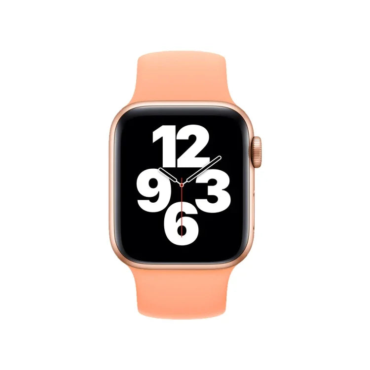 애플 워치 울트라 49mm & 워치 울트라 2 49mm / 시리즈 10 46mm / 9&8&7 45mm / SE 3&SE 2&6&SE&5&4 44mm / 3&2&1 42mm 단색 탄성 실리콘 시계 밴드, 사이즈:M 143mm