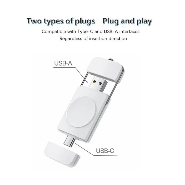 U8S USB / Type-C 자석 무선 충전기, 삼성 워치 3 / 4, 4 클래식, 액티브 1 / 2용 고속 충전기