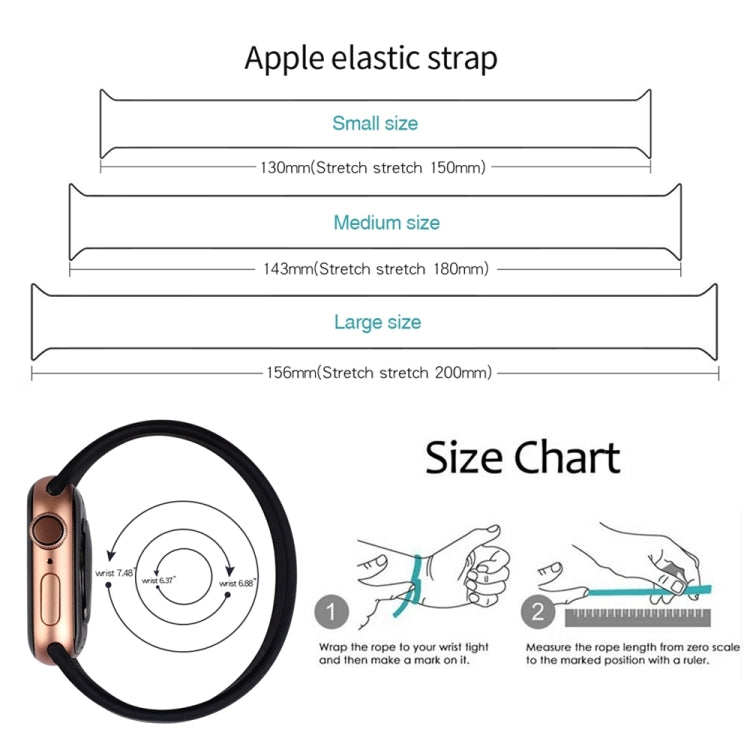 Apple Watch Ultra 49mm & Watch Ultra 2 49mm / Series 10 46mm / 9&8&7 45mm / SE 3&SE 2&6&SE&5&4 44mm / 3&2&1 42mm용 단색 탄성 실리콘 시계줄, 사이즈:L 156mm
