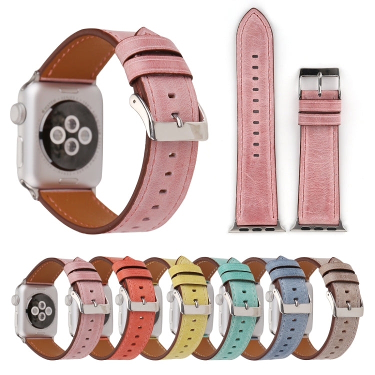 애플 워치 울트라 49mm&워치 울트라 2 49mm / 시리즈 10 46mm / 9&8&7 45mm / SE 3&SE 2&6&SE&5&4 44mm / 3&2&1 42mm용 신선한 스타일 천연 가죽 시계줄, 42mm