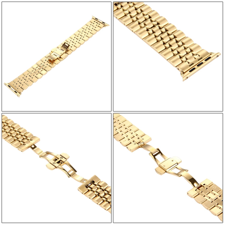 22mm 남성용 숨겨진 버터플라이 버클 7구 스테인리스 스틸 시계줄, Apple Watch 38mm용, 22mm 남성용